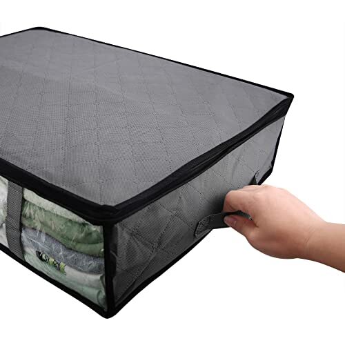 2Pack under Bed Storage Organizer Containers, Foldable Blanket Storage