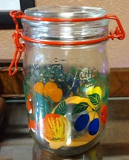 Le Parfait Jar Fruit Hinged Lid Bale Seal 1 Liter Looks Unused EC