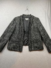 Talbots Tweed Wool Jacket Open Blazer Womens Petites Size 16P Career Academic 