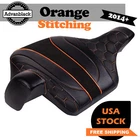 Cobra Wrap Around Backrest Pad With Orange Custom Stitching for 2014+ Harley