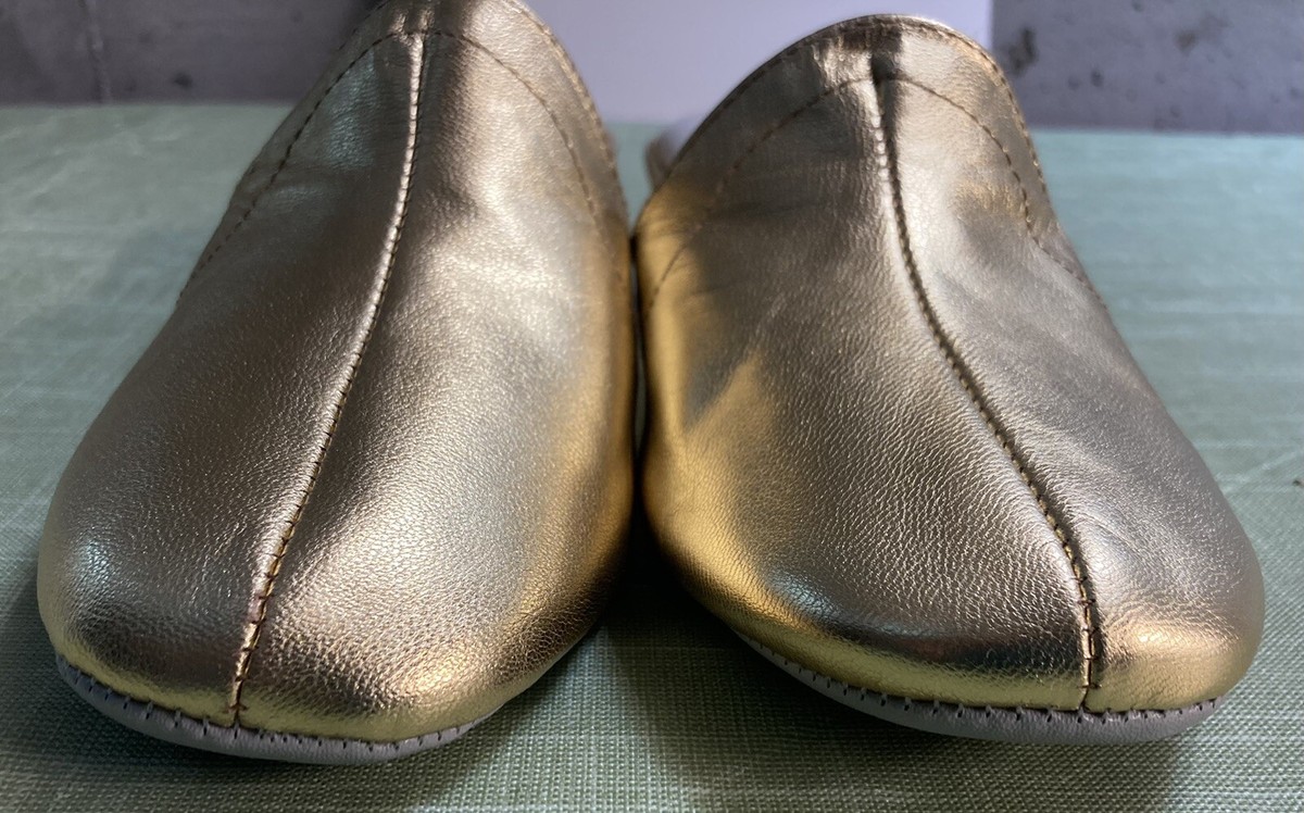 Daniel Green Slip On Metallic Gold Casual Slippers Women Size 7N