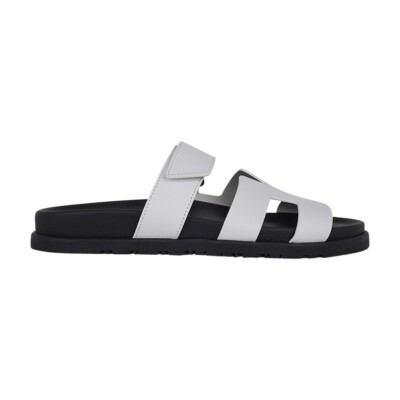 Hermes Chypre White Calfskin Sandal 40 / 10 New w/ Box