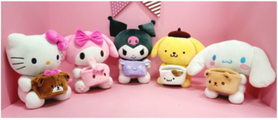 ぬいぐるみ Sanrio Kuromi Plushie Set with Baskets Sanrio Characters Friend Basket Official Plush Doll Series
