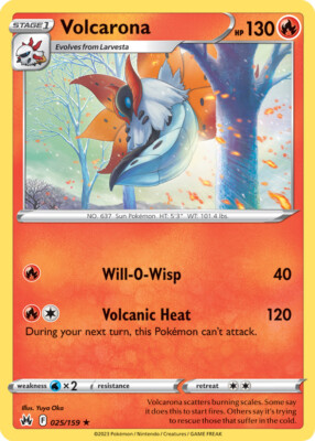 1x Volcarona 025/159 RARE Crown Zenith Pokemon TCG Card NM | eBay