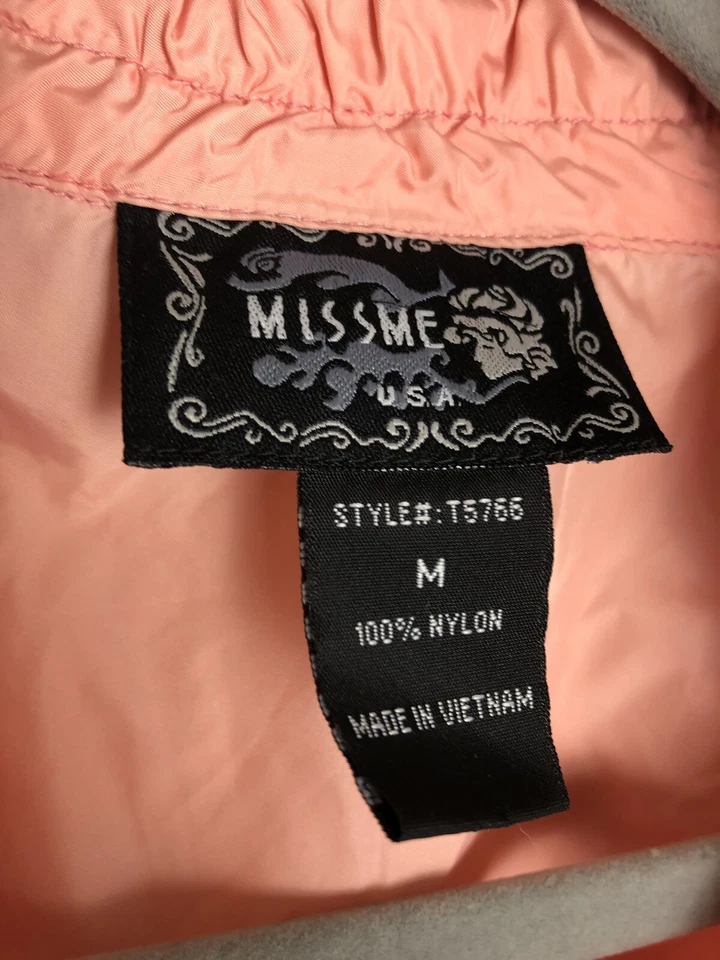 Chaqueta cortavientos MISS ME vintage de nailon con cremallera talla M D2 para mujer Foto 3 de 4