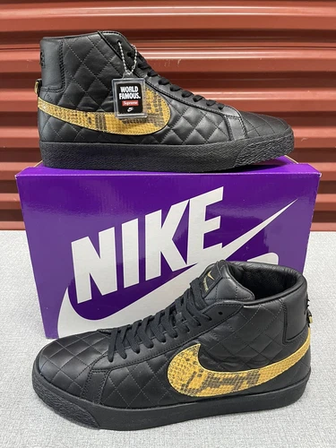 New Supreme x Nike SB Blazer Mid QS Mens Size 12 'Supreme Black' [DV5078-001]