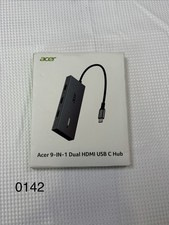 Acer 9-in-1 Dual HDMI USB C Hub, USB A Ports, SD, Micro SD