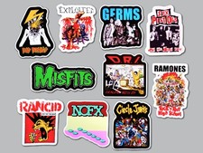 Punk Vinyl Sticker Lot 10 Stickers SET 19 ramones misfits nofx rancid germs oi