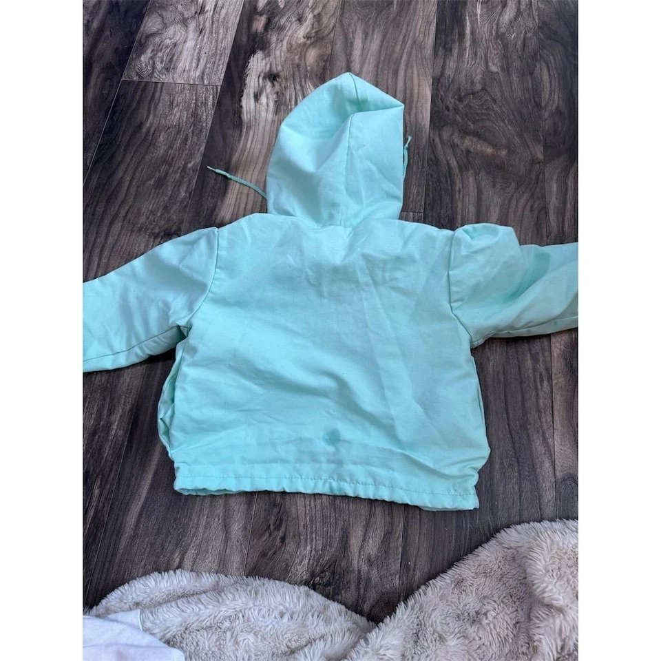 Chaqueta de bombardero vintage Weather Tamer verde menta unisex talla 2 con capucha Foto 4 de 4