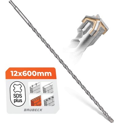 SDS Plus Drill Bit 12mm x 600mm Long for Concrete & Stone Premium 40CR Steel, Long...