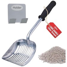 Durable Lightweight Cat Litter Scoop with 17-Inch Handle for Tidy Spaces