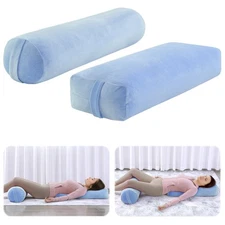 2 Pcs Yoga Bolster Pillow for Restorative Yoga, Rectangular and Cylinder Medi...
