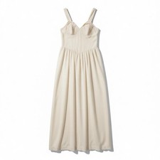 Vintage Blush Nylon Slip Dress Lace Bodice Maxi Nightgown Romantic Cottagecore