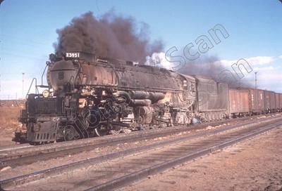 Duplicate slide- UP 4-6-6-4 3951 & Train At Cheyenne, WY. 11/56