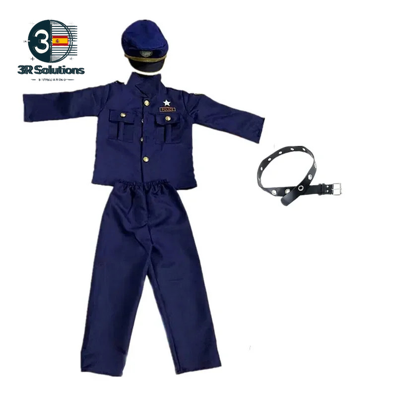 Disfraz Policía Niños Completo Cosplay Juego Roles Accesorios Halloween