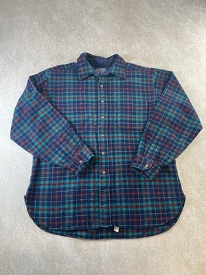 Vintage Pendleton Herren Schurwolle kariert Flanell Knopfleiste Hemd XL Made in USA