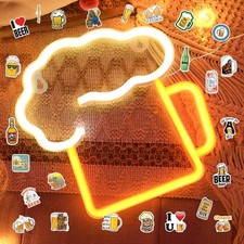 LED Leuchtreklame Bier Led Neon Schild Bar mit Aufklebern und Haken für Wand