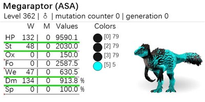  ARK Survival Ascended OFFICIAL PVE - MEGARAPTOR TOP STATS SOLID