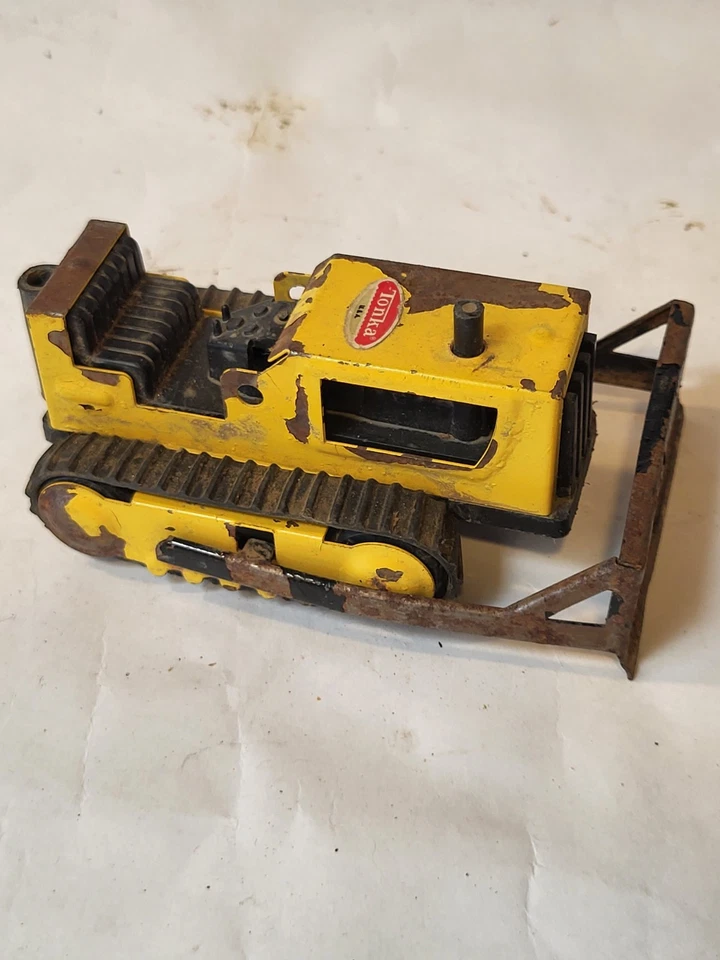 Vtg Tonka U.S.A. Yellow and Black Bulldozer Tractor - Image 2 of 4