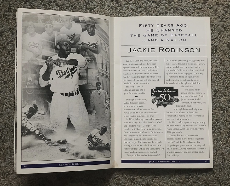 Aug 18, 1997 Jackie Robinson Tribute RBI World Series Booklet & Program/Dinner - Image 4 of 4
