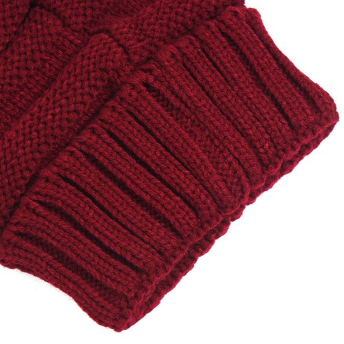 Knit Oversized Thick Hat Unisex Slouch Red Wine J2C75797 - Bild 10 von 10