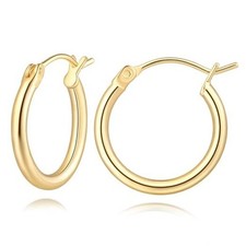 14K Gold Hoop Earrings, Huggie Hoop Earrings for Women, Hypoallergenic 16mm