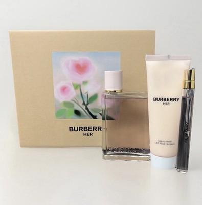 BURBERRY HER 3 PIECE GIFT SET WITH EAU DE PARFUM SPRAY 100ML | eBay
