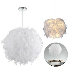 Fluffy Feather Light/Lamp Shades For Pendant Ceiling Light Table E27 30cm White