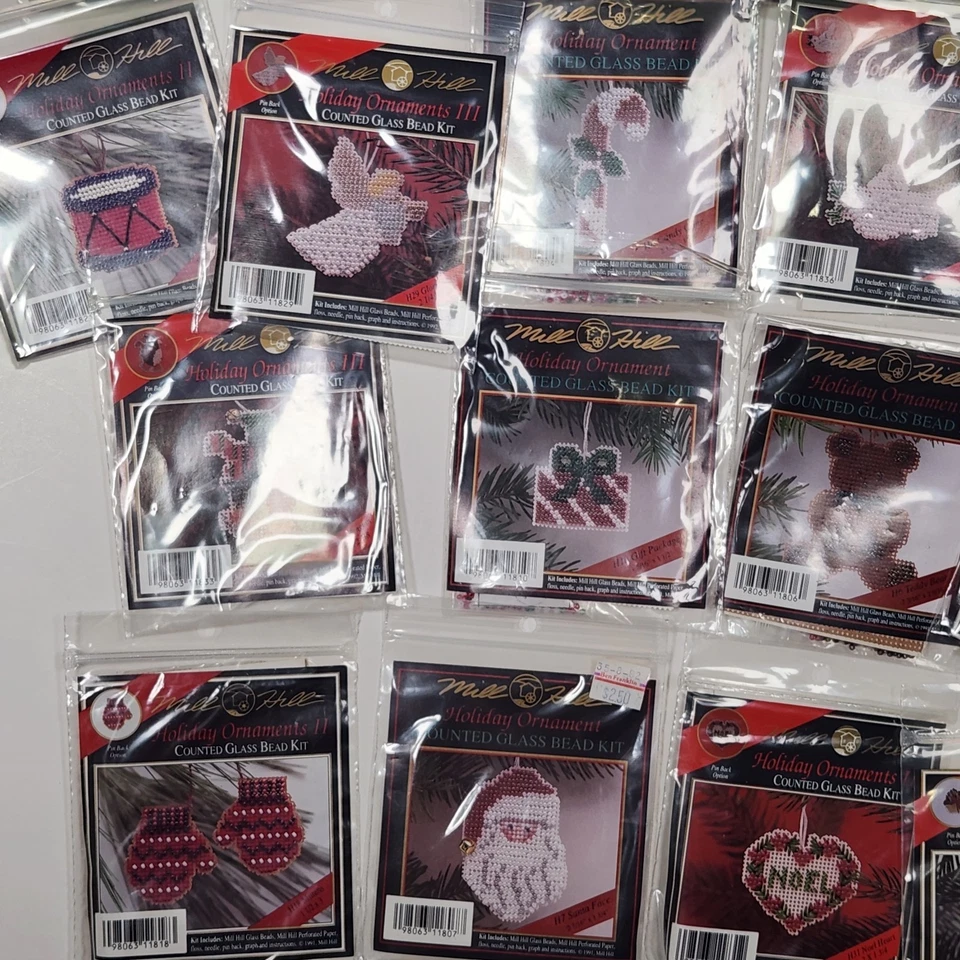 Mill Hill Holiday Ornaments Counted Glass Bead Kit Lot of 36 Xmas  - Image 4 of 4