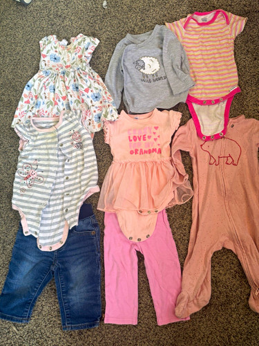 3-6M Mix Baby Girl Multicolor Clothing Lot Floral Dress Striped Bodysuits Pants