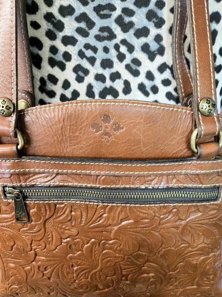Patricia Nash POPPY ¡Cartera de Cuero Marrón Huele Maravilloso!  Foto 3 de 4