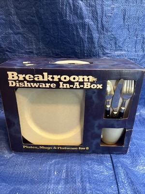  Vintage 2003 OfficeMax Breakroom Dishware In-A-Box Dish Set