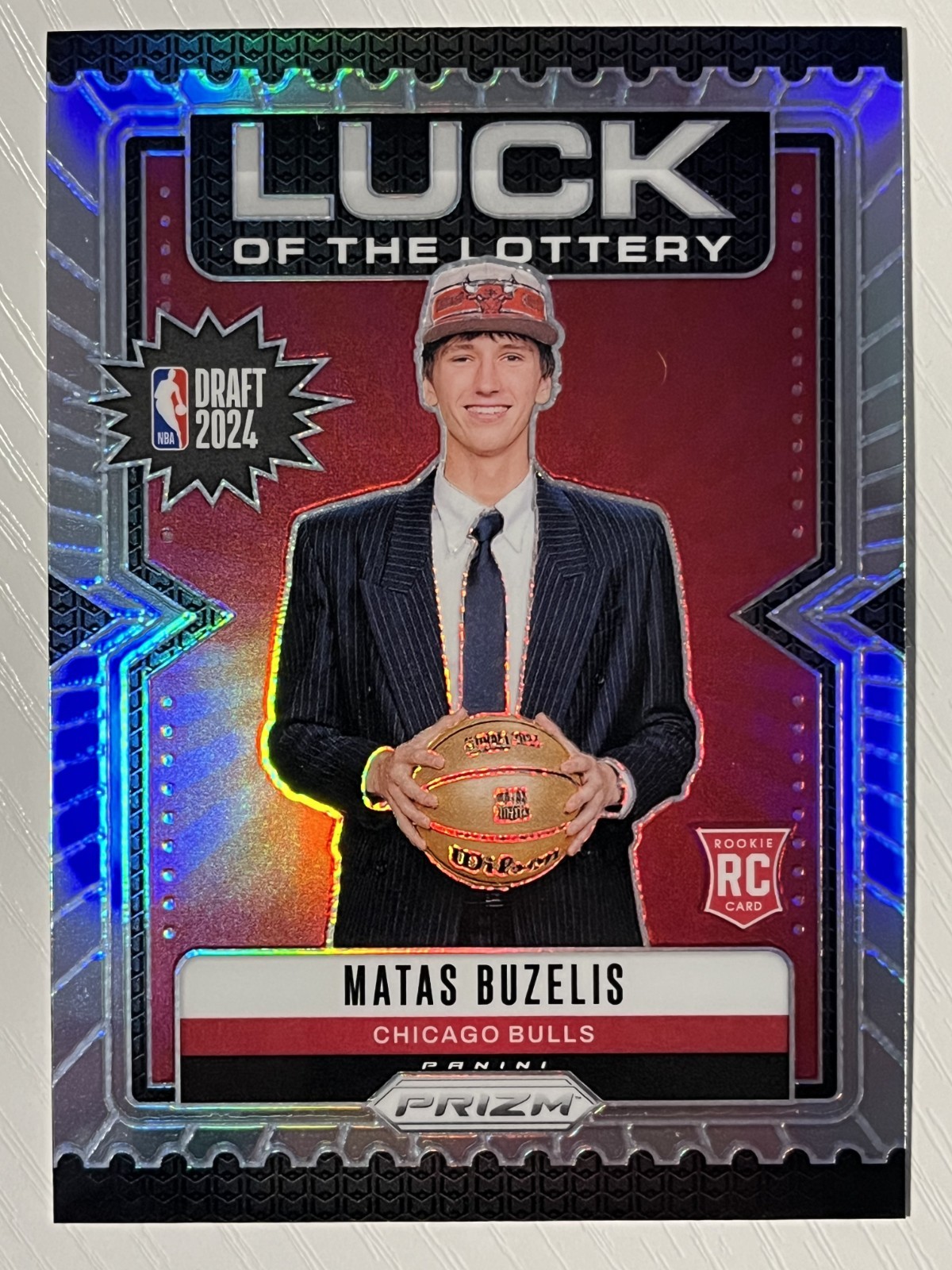 Matas Buzelis 2024-25 Panini Prizm Luck of the Lottery Silver Prizm #8 Bulls