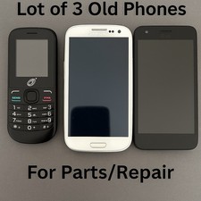 Lot of 3 Old Phones   Samsung Galaxy S3, LG, Alcatel Flip   For Parts/Repair