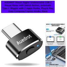 Mouse Jiggler Undetectable USB-C Mouse Mover with Switch Button, Automatic Ty...