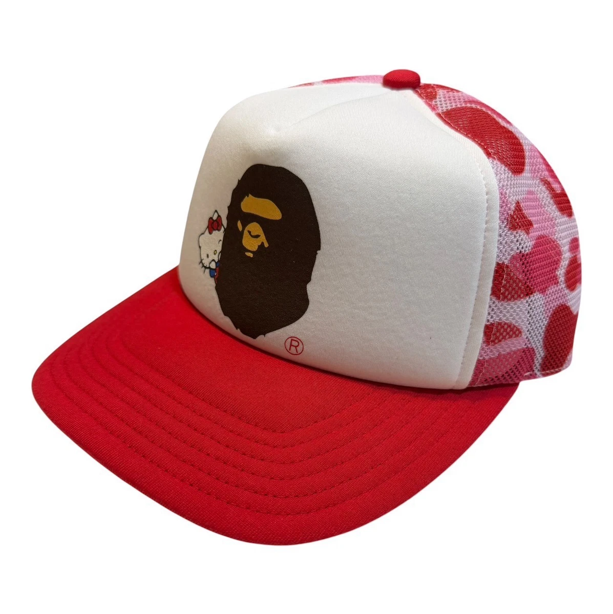 46937 BAPE x HELLO KITTY ABC CAMO MESH CAP pink sanrio | eBay