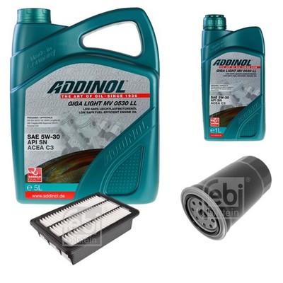 FEBI Inspektionspaket 6L ADDINOL GIGA LIGHT MV 0530 LL für Hyundai Santa Fé II