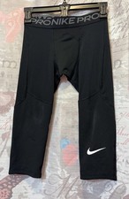 NIKE PRO Dri-Fit Youth Sz M Boys 3/4 Tights Compression Tight Fit Black