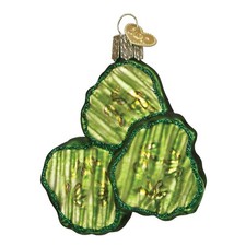 Old World Christmas Ornaments: Pickle Chips Glass 3 Inches,