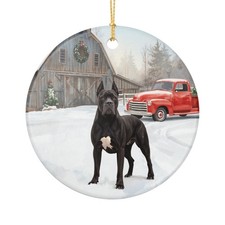 Cane Corso Ornament, Rustic Farmhouse Ceramic Ornament, Cane Corso Gift