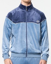 RARE SERGIO TACCHINI VELOUR MEN'S SIZE L CIELO TRACK JACKET BLUE NWT