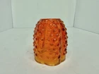 Vintage MCM Fenton Orange Glass Hobnail Fairy Lamp Light Shade Top Only