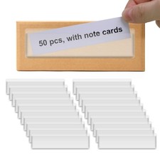 Label Holders Adhesive Shelf Tags - 50Pcs Clear Plastic Labels for Storage Bi...