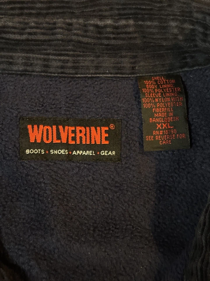 Vtg Wolverine Corduroy Mens XXL 2XL Fleece Lined Shacket Jacket Workwear Chore - Image 4 of 4