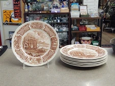 7 Fair Winds Salad Plates 7-7/8 inch George Washington At Anchor Alfred Meakin