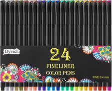 Fineliner Fine Point Pens, 24 Colors 0.4Mm Fineliner Color Pen Set Fine Point Ma