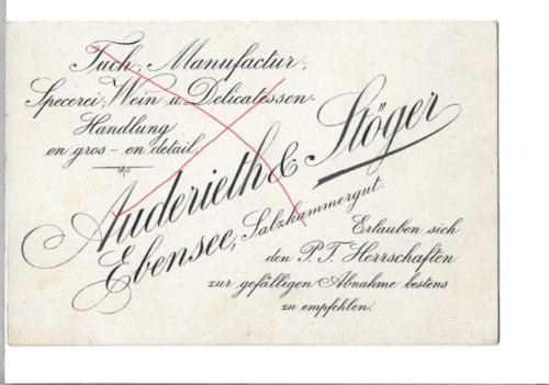 Nr-52638 Werbung Karte Ebensee Mode Geschäft  Stöger O.Ö. um 1905 - Imagen 1 de 2