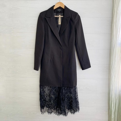 NWT Bluzat Moda Urbana - Black long lace peplum blazer jacket, S - Picture 1 of 5