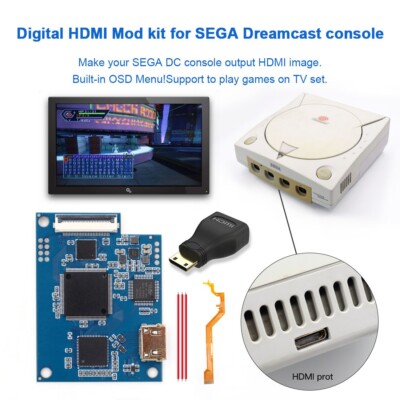 Hispeedido Digital HDMI MOD Kit SEGA DC 1080P For For SEGA Dreamcast Console