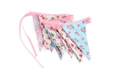 Vintage Floral Fabric Bunting – Handmade Shabby Chic Wedding & Party Decor (3m)